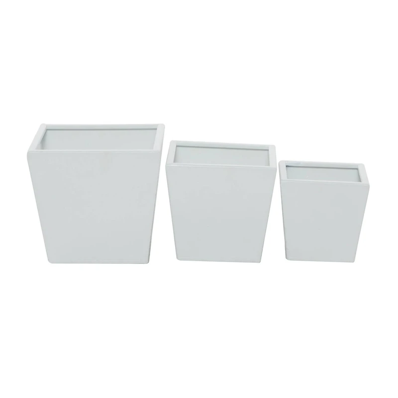White Modern Planter, Set of 3" 7", 11", 5"