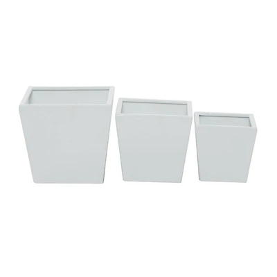 White Modern Planter, Set of 3" 7", 11", 5"
