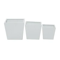 White Modern Planter, Set of 3" 7", 11", 5"
