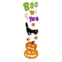 Green & Orange Boo To You Halloween Gel Window Clings