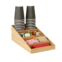 Mind Reader Brown 7 Compartments Coffee Condiment and Accessories Organizer
