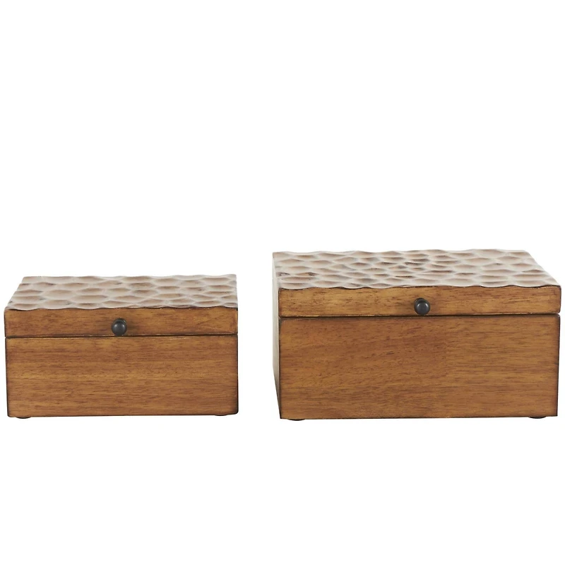 Brown Textured Concave Honeycomb Storage Box Set