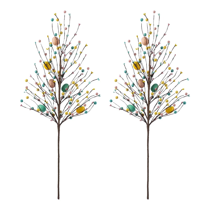 Glitzhome® 28" Easter Berries & Eggs Picks Set