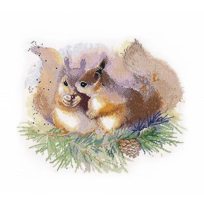 Oven Squirrels Cross Stitch Kit
