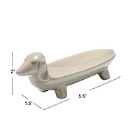 Hello Honey® 5.5" Gray Ceramic Dog Dish