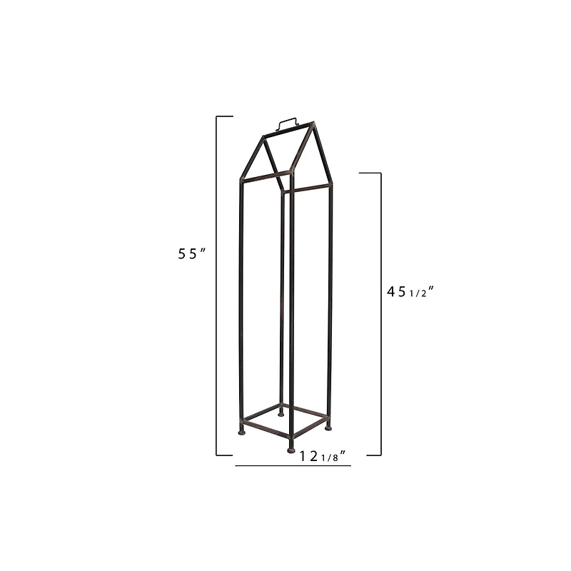 Hello Honey® 55.8" Metal House Shaped Fire Wood Holder with Handle