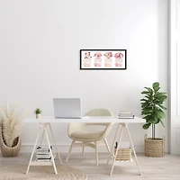 Stupell Industries Pink Floral Bouquets Glam Designer Fashion Jars in Frame Wall Art