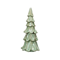 Hello Honey® 10" Green Handmade Stoneware Tree Décor with Reactive Glaze