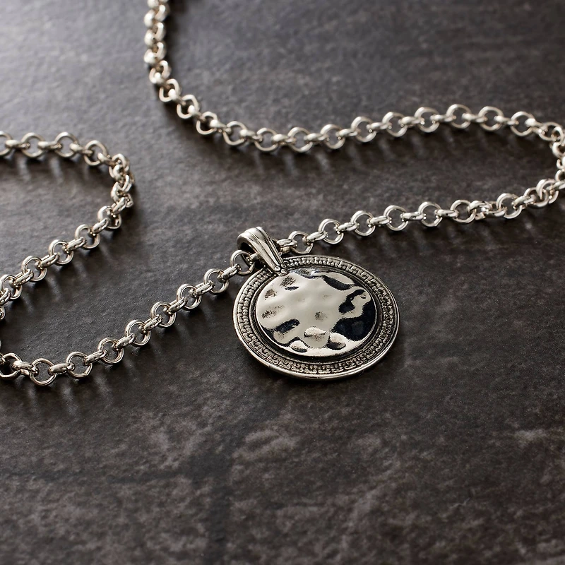 Hammered Metal Circle Pendant by Bead Landing™