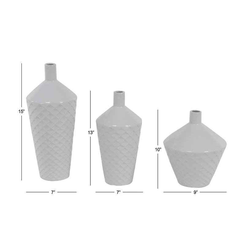 White Porcelain Modern Vase Set
