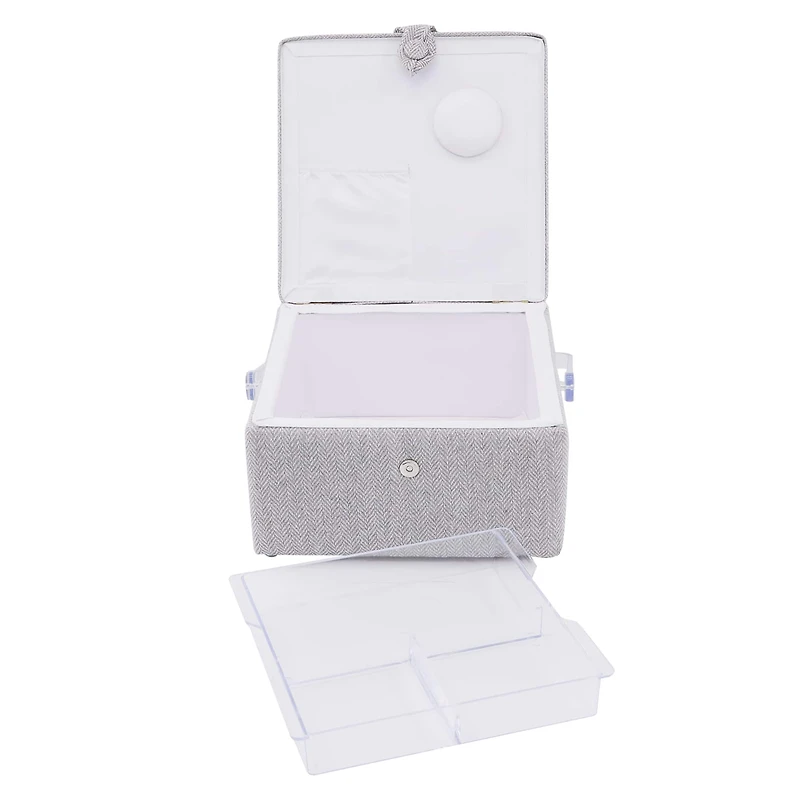 Gray Square Sewing Basket by Loops & Threads®