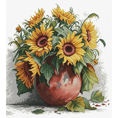 Luca-S The Sunflowers Counted Cross Stitch Kit