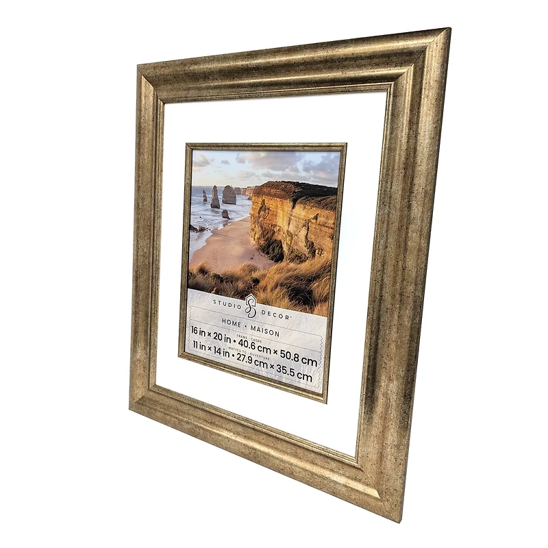 Home Champagne Gold Frame with Beveled Mat by Studio Décor