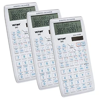 Victor Scientific Calculator with 2 Line Display, Pack of 3