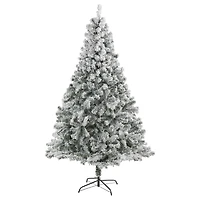 7ft. Unlit Flocked Rock Springs Spruce Artificial Christmas Tree