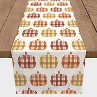 90" Plaid Pumpkins Poly Twill Table Runner
