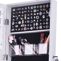 Noble White Frameless Mirrored Jewelry Armoire