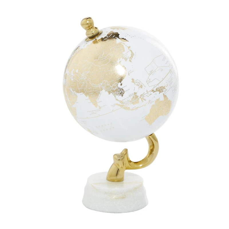 11" Gold Marble Coastal Globe