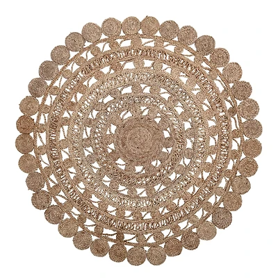 Hello Honey® Natural Boho Hand Woven Jute Rug, 48"