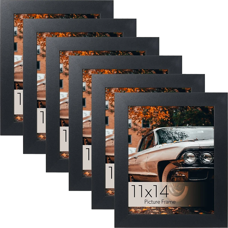WallsThatSpeak Vertically or Horizontally Hanging Black 11" x 14" Picture Frame with Glass, 6ct.