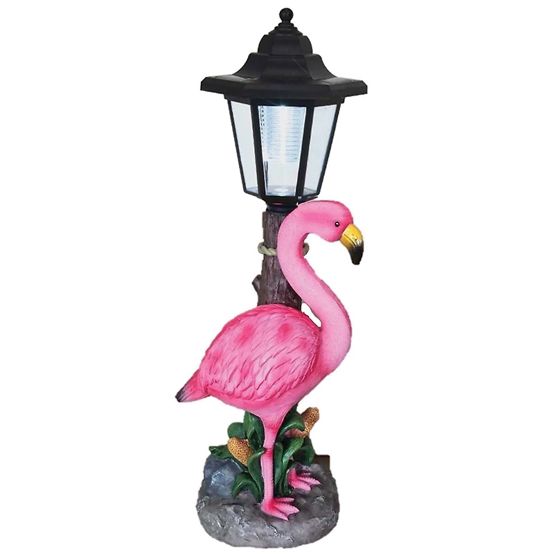 Santa's Workshop 16" Flamingo Solar Light Post