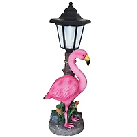 Santa's Workshop 16" Flamingo Solar Light Post