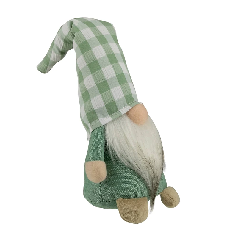 12" Spring Gnome with Green Plaid Hat