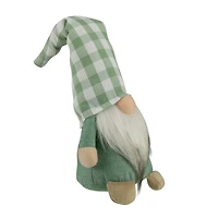 12" Spring Gnome with Green Plaid Hat