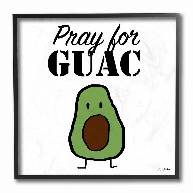 Stupell Industries Pray for Guac Black Framed Wall Art