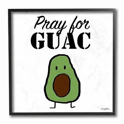 Stupell Industries Pray for Guac Black Framed Wall Art