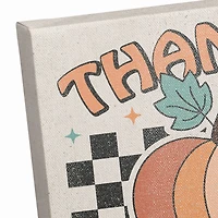 Thankful Grateful Blessed Check 12" x 12" Canvas Wall Art