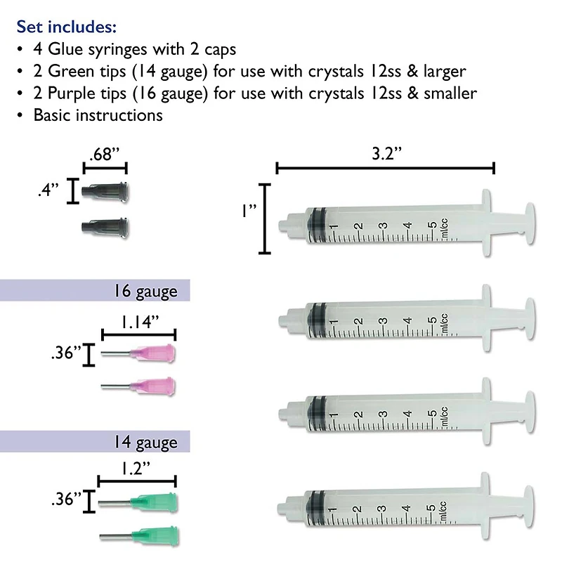 The Beadsmith® Crystal FX™ Thick Viscosity Glue Syringes & Tips