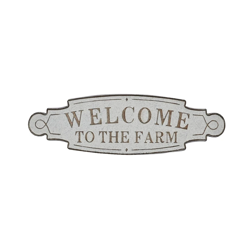 36" Beige Farmhouse Metal Wall Sign