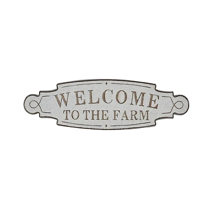 36" Beige Farmhouse Metal Wall Sign