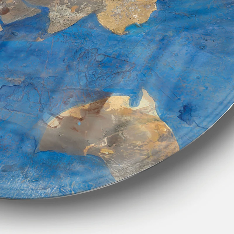 Designart - Golden Blue World Map