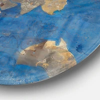 Designart - Golden Blue World Map