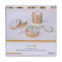 2.5" Gold Round Tin Favor Boxes, 20ct. by Celebrate It™