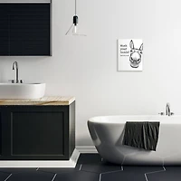 Stupell Industries Wash Your Hands Donkey Quote Bathroom Animal Humor Wood Wall Plaque