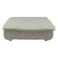 5.5" White Ceramic Jewelry Box Tabletop Décor by Ashland®