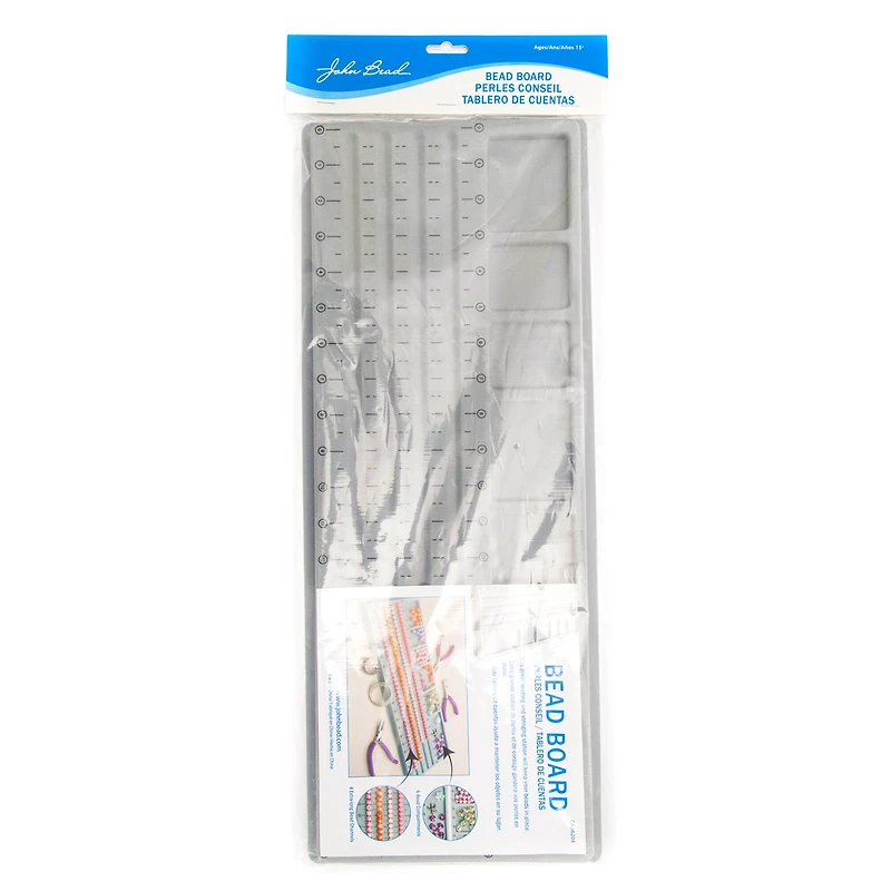 John Bead 21" x 8" Gray Plastic Designer Bead Board