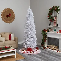 8ft. Unlit Slim White Artificial Christmas Tree