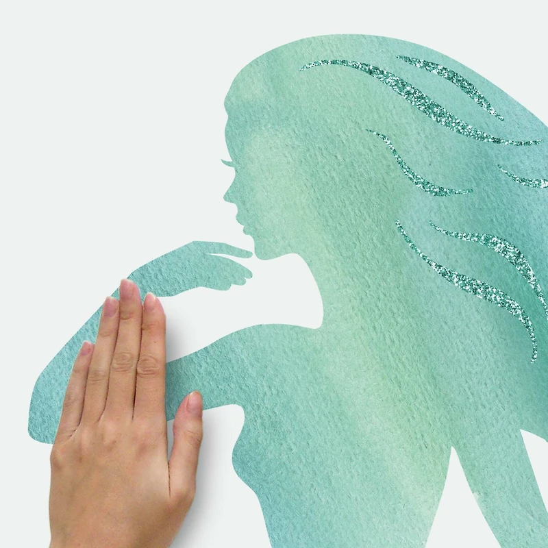 RoomMates Glitter Mermaid Peel & Stick Giant Wall Decals