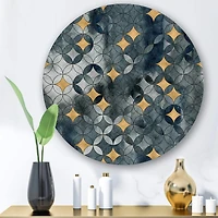 Designart - Geometry Intersecting Circles WIth Golden Stars