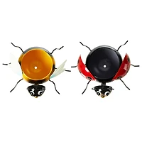 Glitzhome® 10" Bee & Ladybug Metal Statue Planter Set