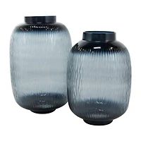 Black & Gray Ombre Glass Vase Set