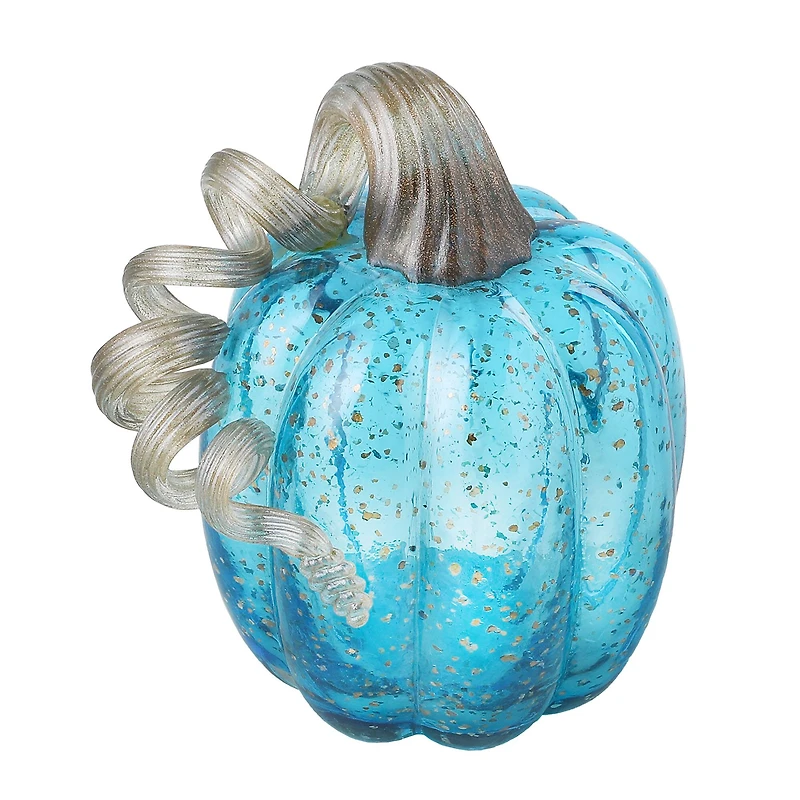 Glitzhome® Glass Pumpkin, Blue
