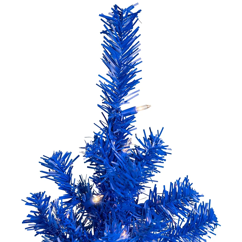4ft. Pre-Lit Medium Royal Blue Pine Artificial Christmas Tree, Clear Lights