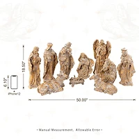 Glitzhome® 10-Piece Bronze Resin Nativity Figurine Set