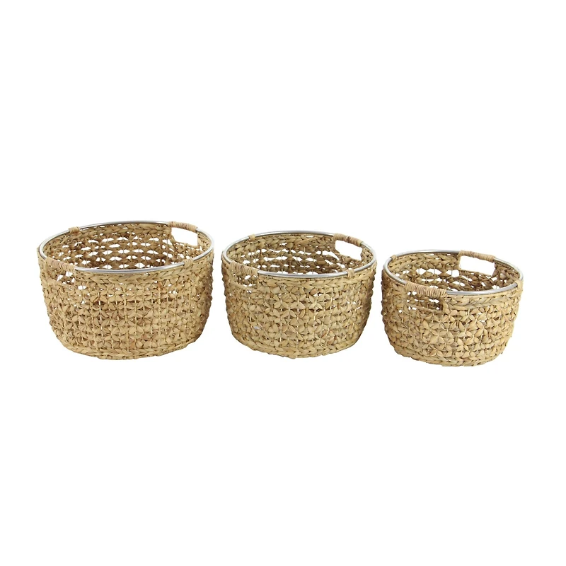Tan Sea Grass Natural Storage Basket Set