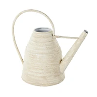14" Cream Metal Beehive Shaped Watering Can Planter